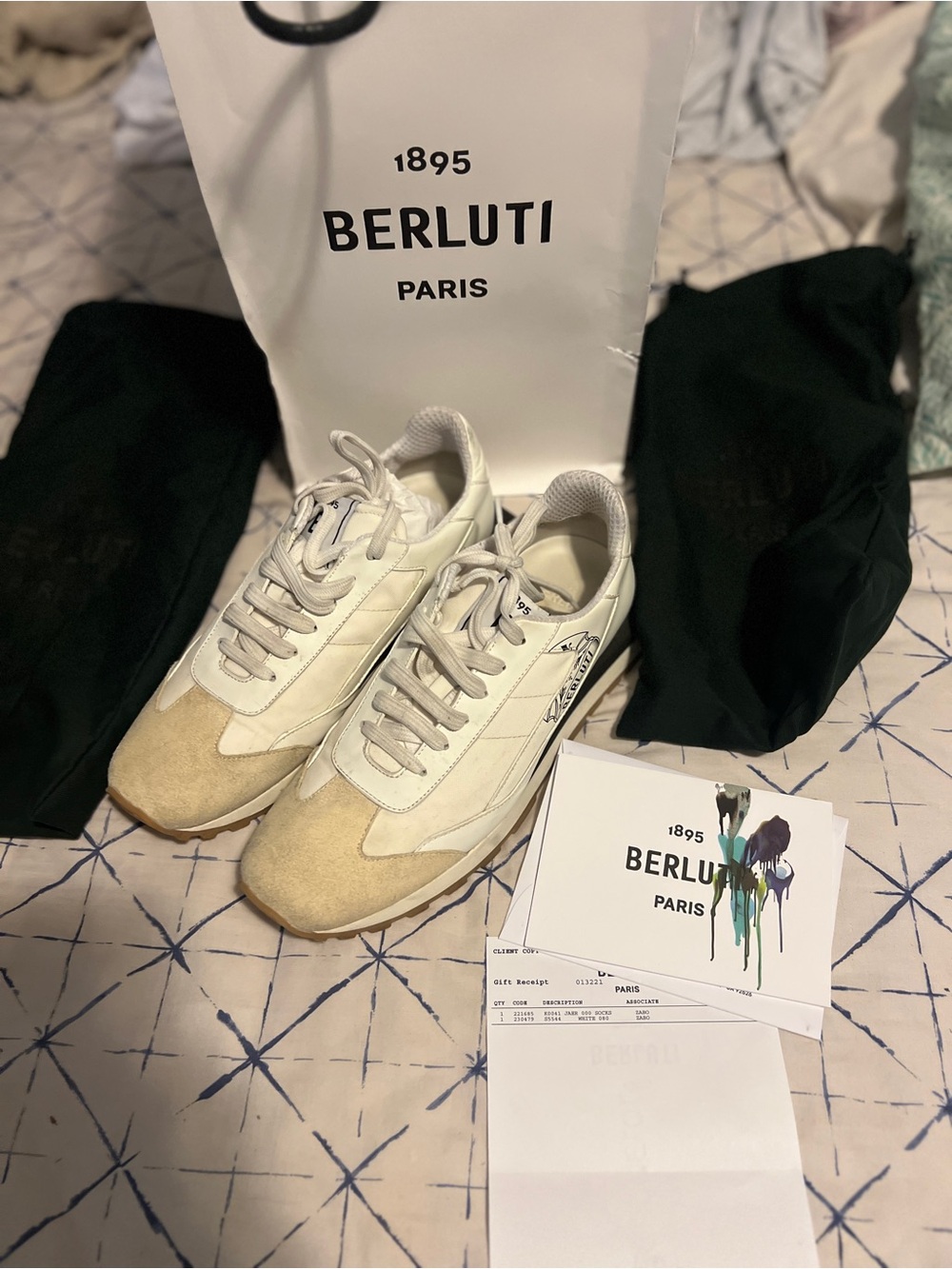 Berluti Sneakers shoes Men in White and Beige